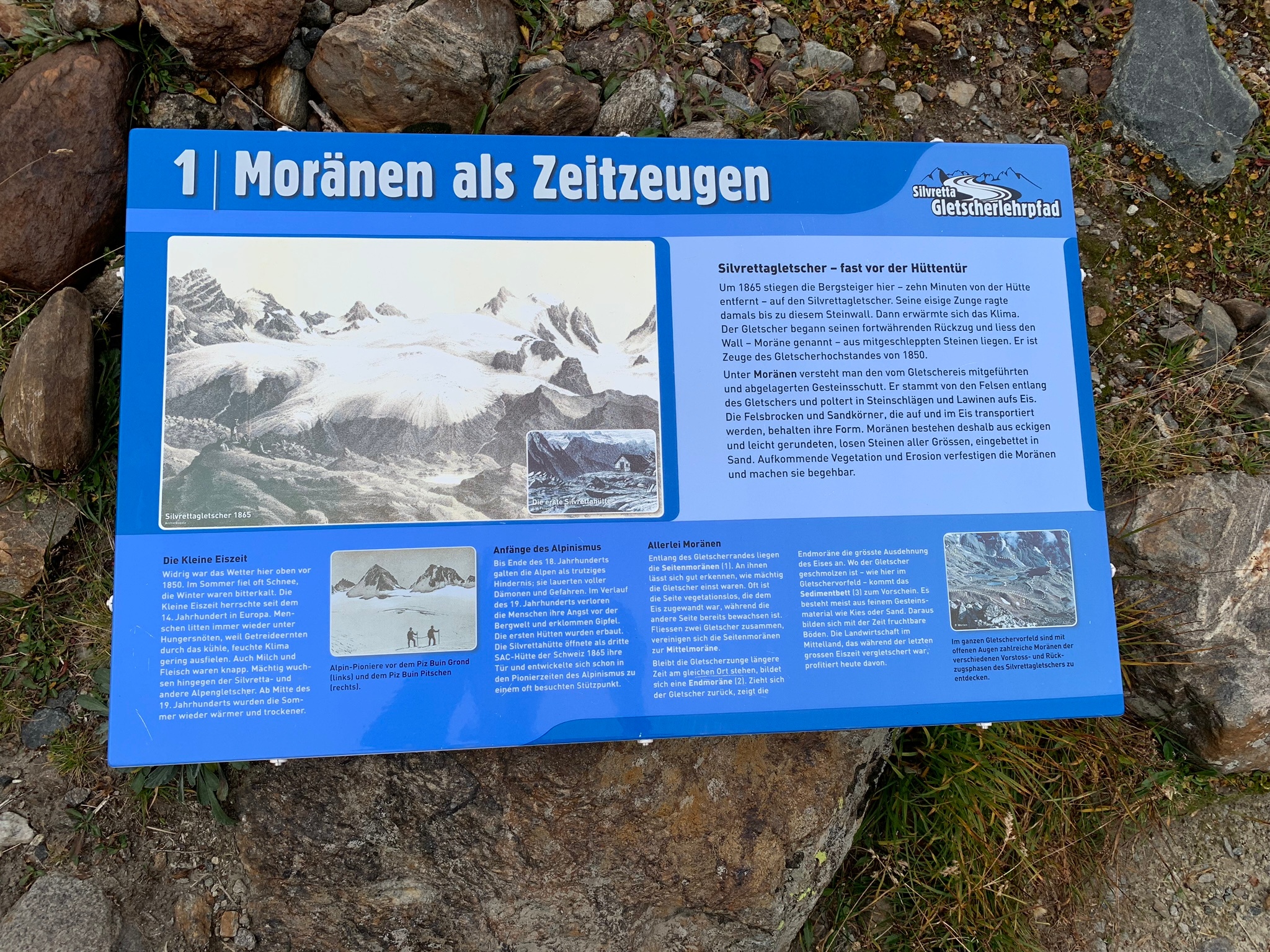 Tafel des Gletscherlehrpfades
